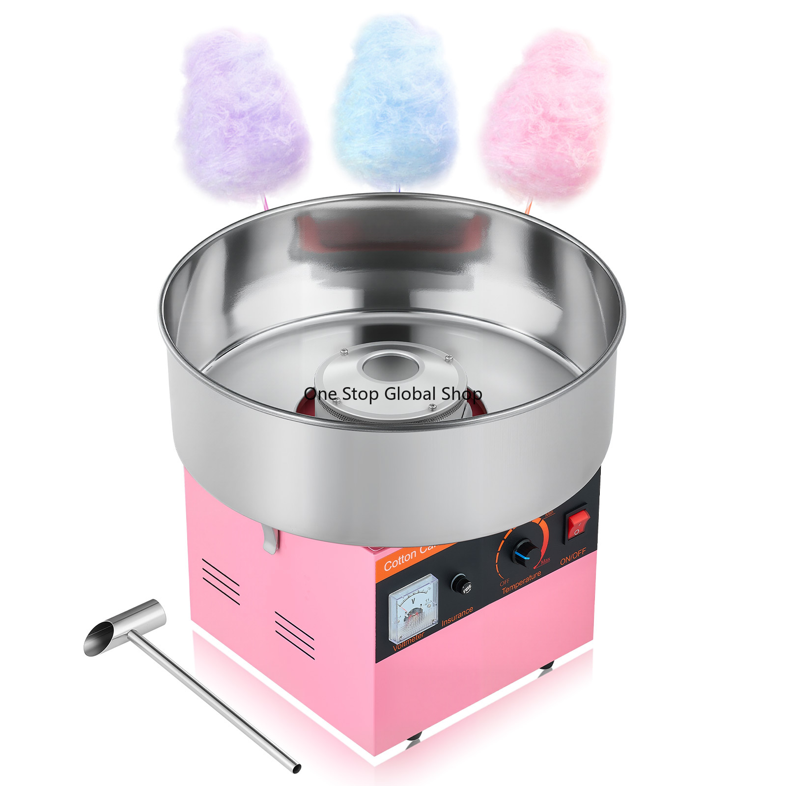 Candy Floss Machine - Mesin Pembuat Gula Kapas Komersial 1000W,