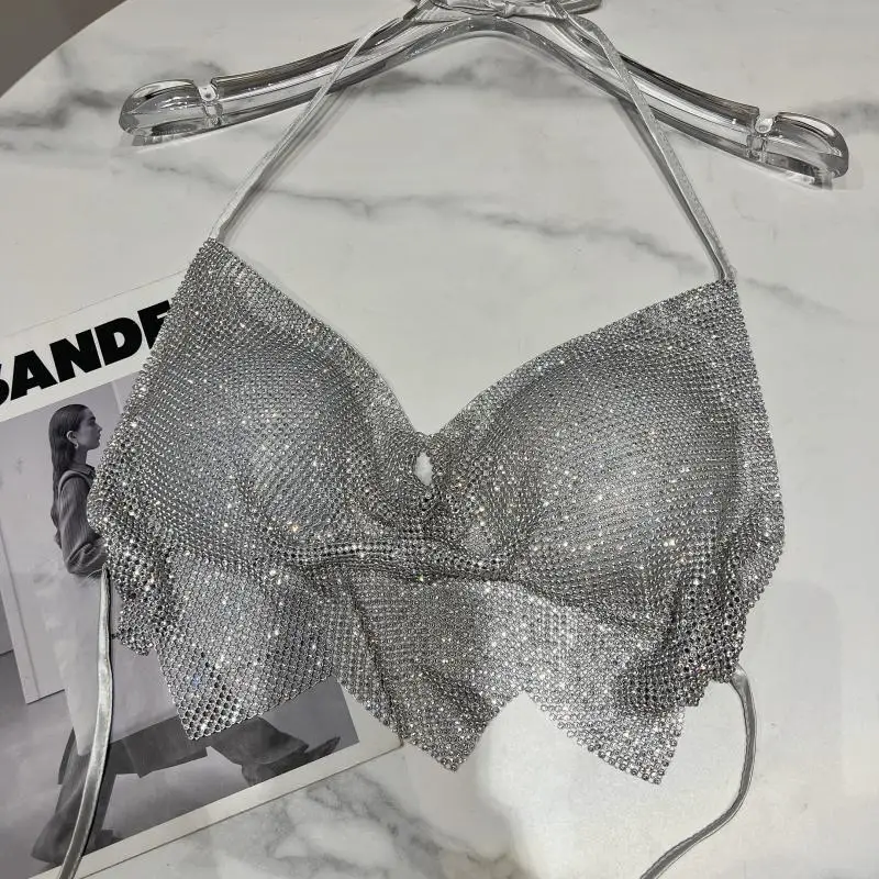 Dance Pad Machine - Tank Top Berlian Berkilau dengan Bantalan