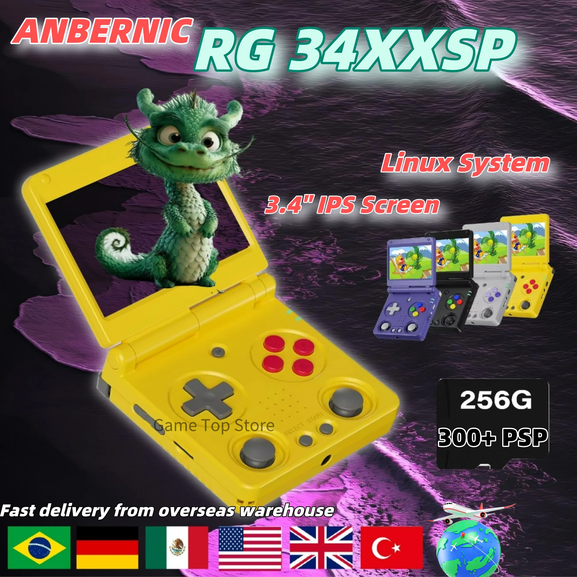 Arcade Vibes - Konsol Game Genggam Retro ANBERNIC RG34XXSP,