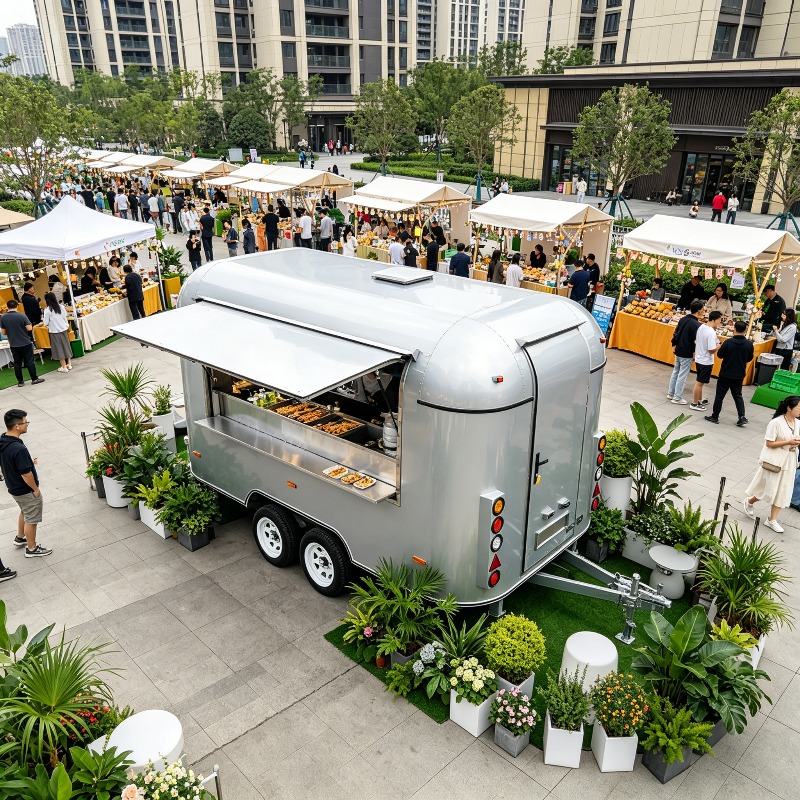 Hot Dog Vending Cart - Truk Makanan Kustom dengan Dapur Trailer