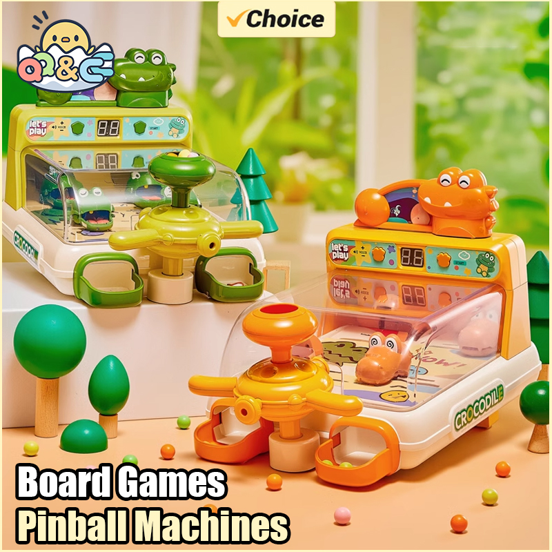 Pinball Machine - Mainan Meja Buaya Kartun, Mesin Pinball