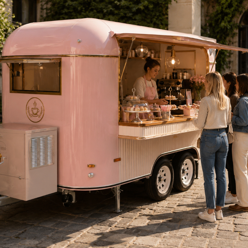 Hot Dog Vending Cart - Gerobak Makanan Trailer Mobile Dapur Lengkap