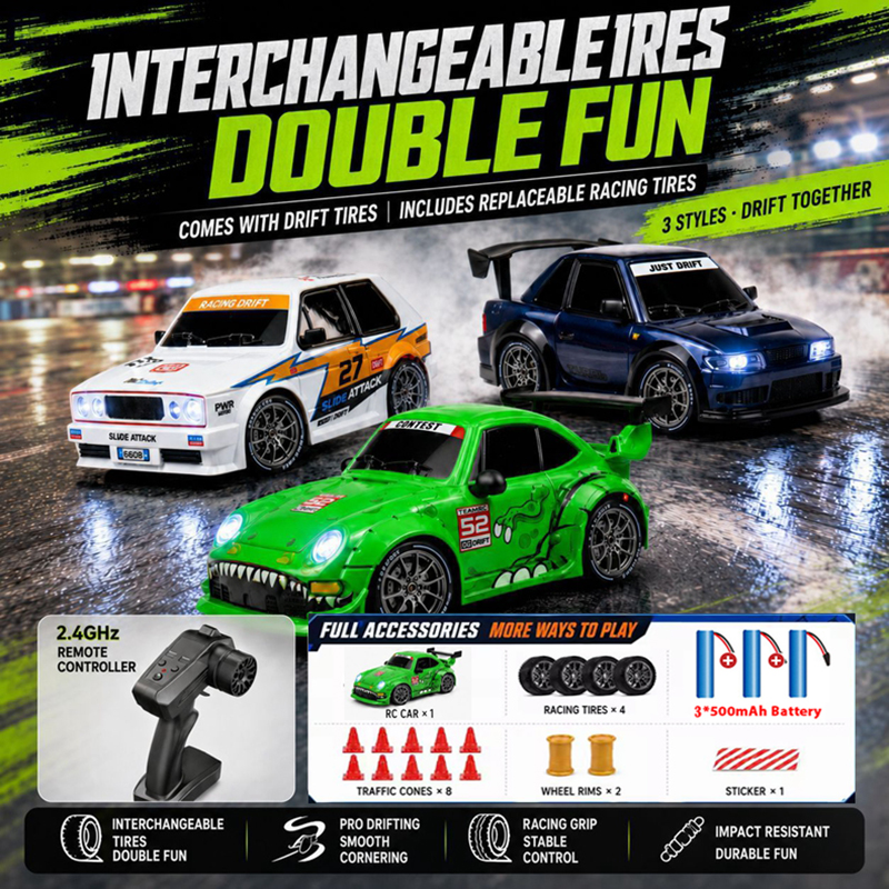 Racing Arcade Cabinet - Mobil RC Drift Kecepatan Tinggi 1:24