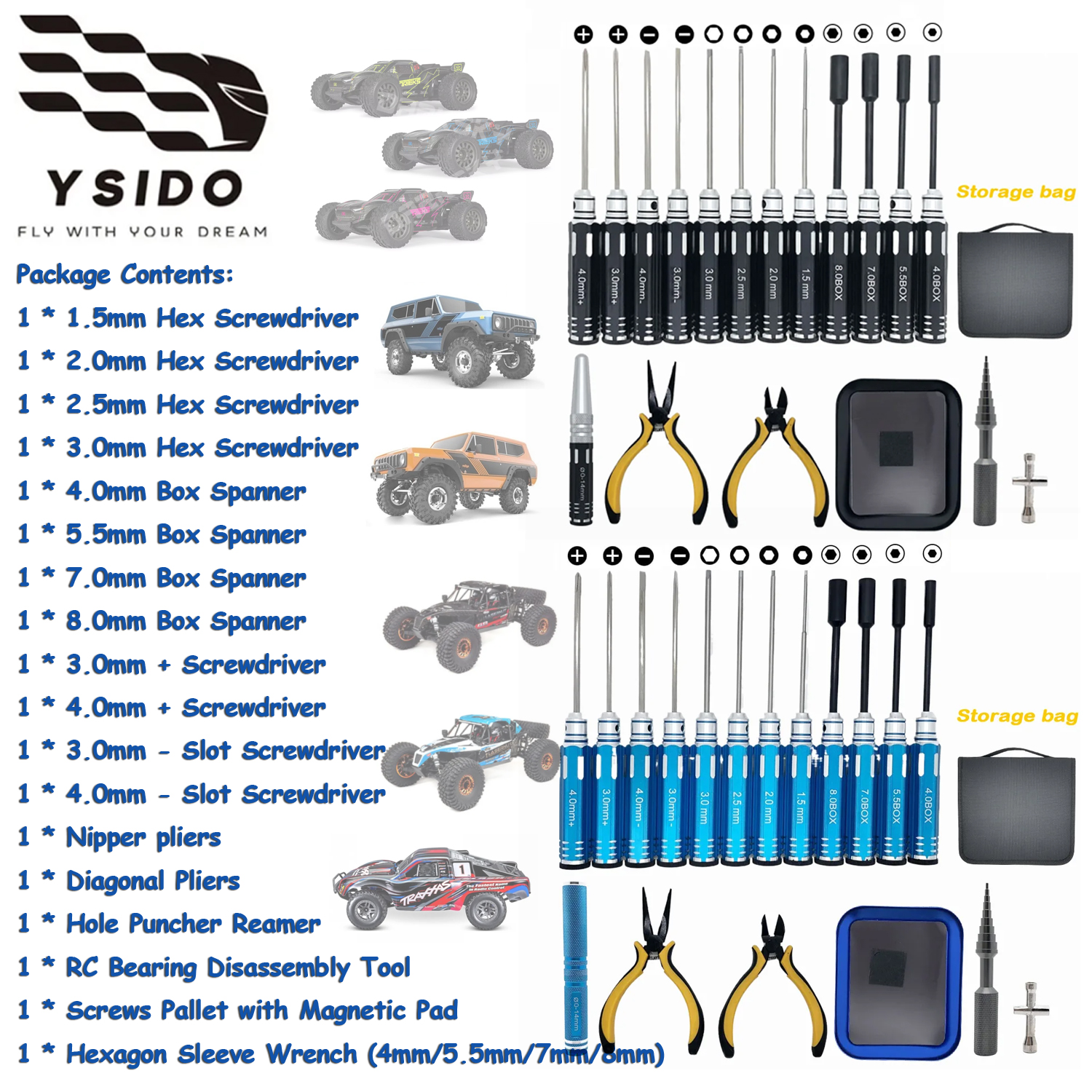 Racing Arcade Cabinet - 18 Buah YSIDO RC Tool Kit