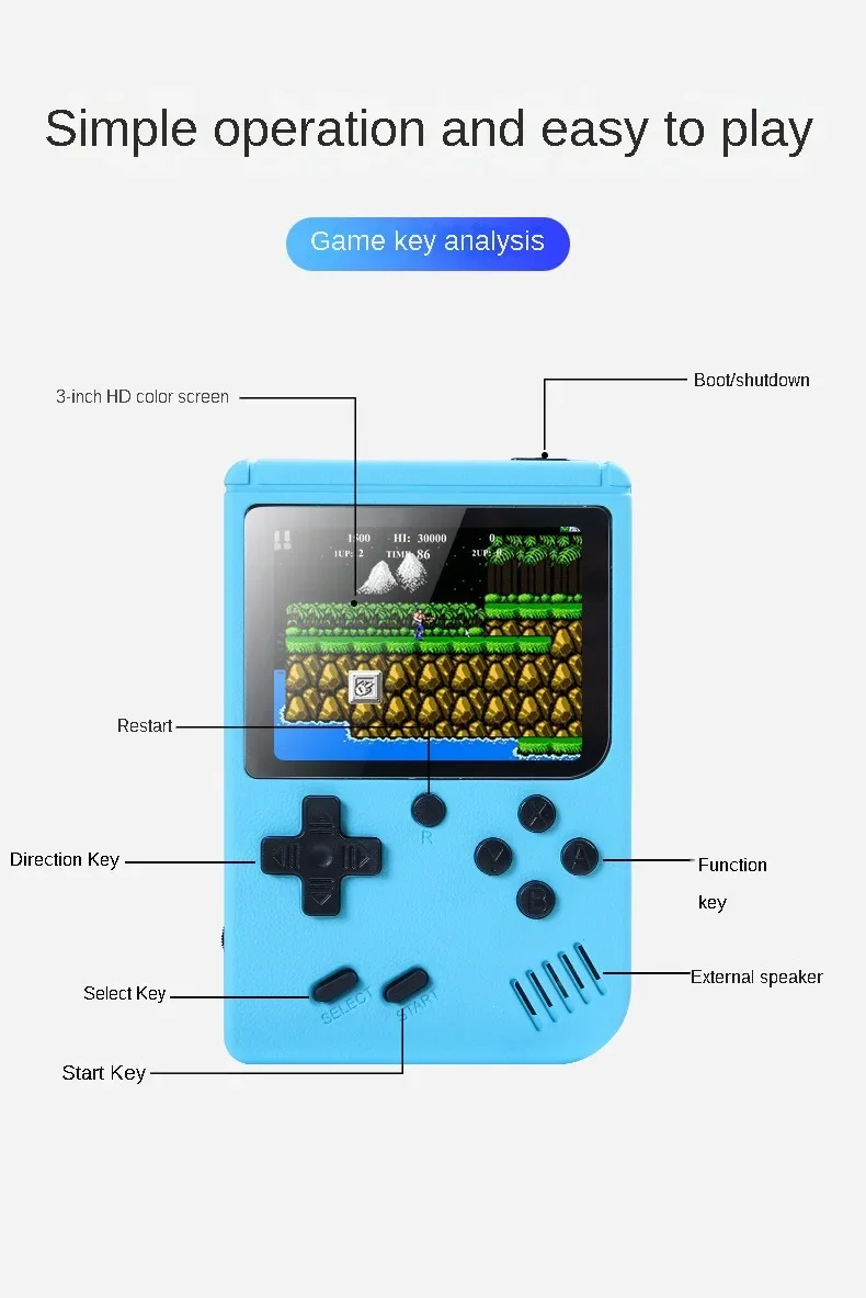 Konsol Retro Arcade LCD Warna  - Arcade Vibes ulasan dan harga