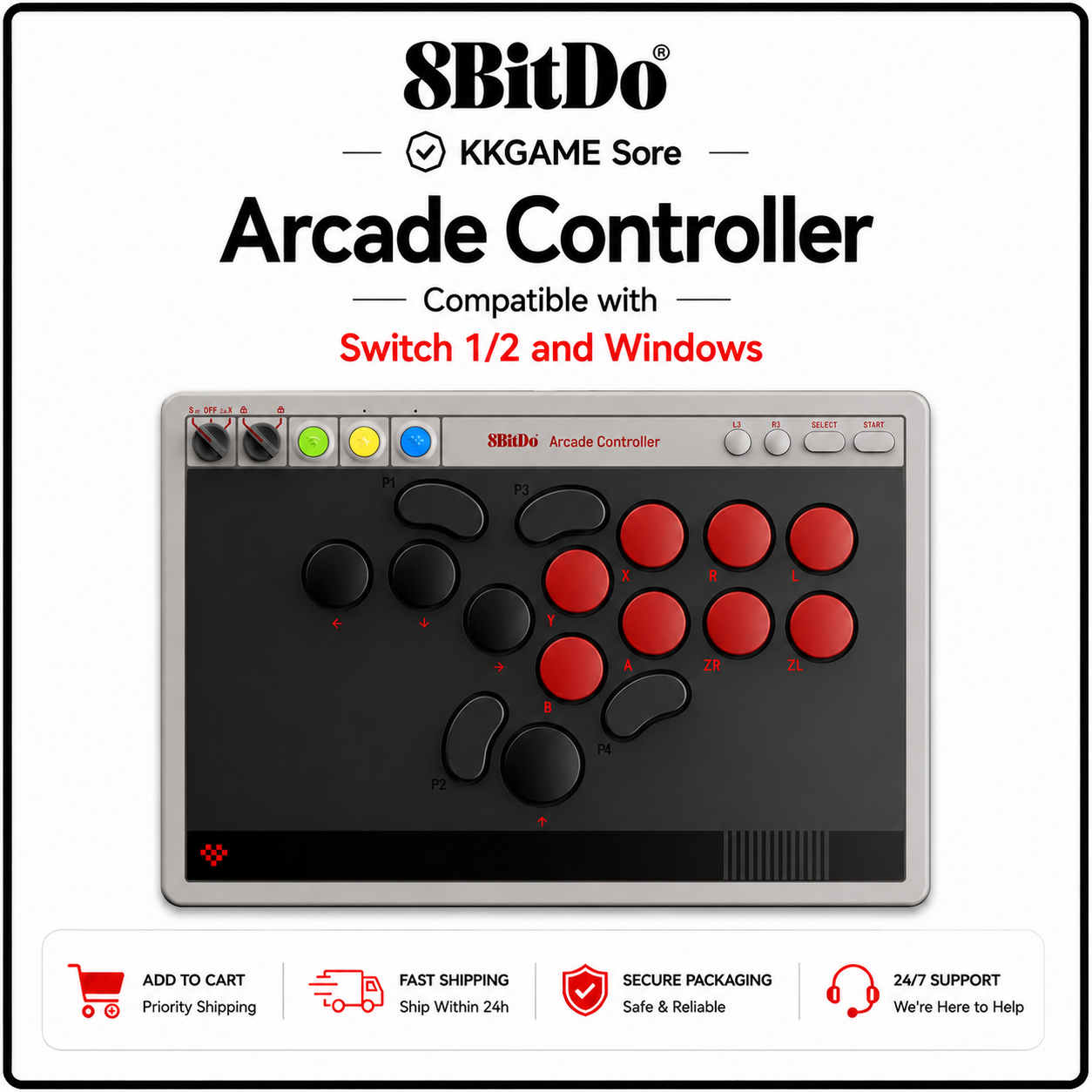 Kontroler Game Arcade 8BitDo d - Arcade Button Pcb ulasan dan harga