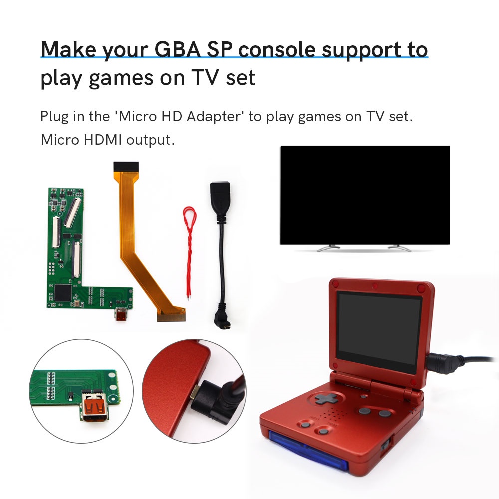 Kit Mod PCB Port HDMI GBA SP,  - Arcade Button Pcb ulasan dan harga