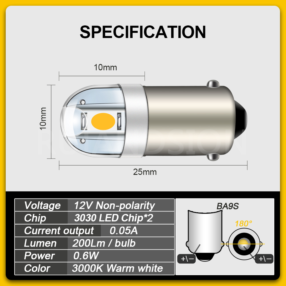 4 Buah 6.3V BA9S 2 SMD 3030 LE - Pinball Machine ulasan dan harga